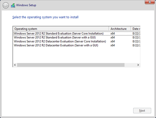 Windows Server 2012 Installation Options